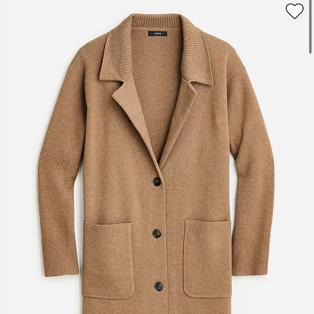 J Crew Collared Sweater Jacket, size M
